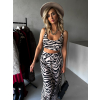 Zvířecí elegantní komplet KAILA se zebřím vzorem