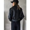 Černá koženková biker bunda KSENIJA