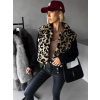Černá svetrová bunda MARALAA s gepardím vzorem a černými rukávy