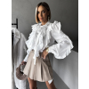 Bílá elegantní volánková košile HAFIE