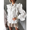 Bílá elegantní volánková košile HAFIE