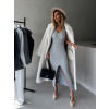 Šedé dlouhé svetrové šaty JEAZZ s knoflíky