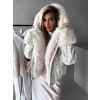 Krémová vyteplená bunda LEYA s kožíškem