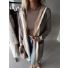 Béžový dlouhý cardigan ERYKA s kapucí