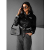 Černá krátká koženková bundička GENNIUS