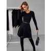 Černé áčkové svetrové šaty JARICA