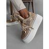 Béžové stylové tenisky BELISSA s vysokou podrážkou