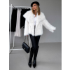 Bílý krátký faux fur kožíšek kabátek HILARI