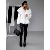 Bílý krátký faux fur kožíšek kabátek HILARI