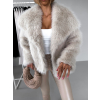 Béžový krátký faux fur kožesinový kabátek HILARI