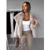 Béžový krátký faux fur kožesinový kabátek HILARI