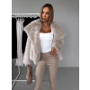 Béžový krátký faux fur kožesinový kabátek HILARI