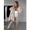 Béžový krátký faux fur kožesinový kabátek HILARI