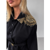 Černá stylová košile LUPITA s aplikací
