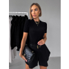Černé basic triko DEVIRA s krátkým rukávem