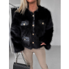 Černý krátký faux fur kožešinový kabátek GRISELDA