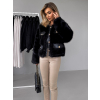 Černý krátký faux fur kožešinový kabátek GRISELDA
