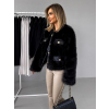 Černý krátký faux fur kožešinový kabátek GRISELDA