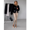 Černý krátký faux fur kožešinový kabátek GRISELDA