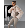 Krémový faux fur kožešinový kabátek GUDRUNIL