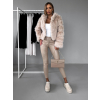 Krémový faux fur kožešinový kabátek GUDRUNIL