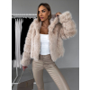 Krémový faux fur kožešinový kabátek GUDRUNIL