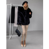 Černý krátký faux fur kožešinový kabátek HILARI s límcem