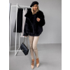 Černý krátký faux fur kožešinový kabátek HILARI s límcem
