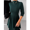 Smaragdové áčkové šaty GROUND s dlouhým rukávem