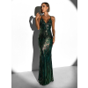 Zelené třpytivé dlouhé večerní šaty BOGUSY