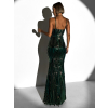 Zelené třpytivé dlouhé večerní šaty BOGUSY