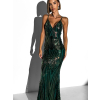 Zelené třpytivé dlouhé večerní šaty BOGUSY