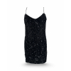 Černé krátké třpytivé koktejlové šaty CVETEN