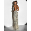 Béžové plesové dlouhé třpytivé šaty LAJSA