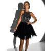 Černé tylové krátké třpytivé šaty NANCYS