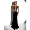 Černé dlouhé večerní šaty BOWYT s výstřihem