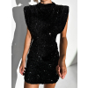 Černé flitrované koktejlové krátké šaty CILKA