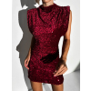 Červené flitrované koktejlové krátké šaty CILKA