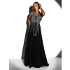 Černé dlouhé plesové šaty NASIA s flitry