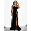 Černé třpytivé dlouhé večerní šaty BILJAN
