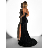 Černé třpytivé dlouhé večerní šaty BILJAN