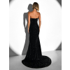 Černé třpytivé dlouhé večerní šaty BILJAN