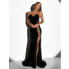 Černé třpytivé dlouhé večerní šaty BILJAN