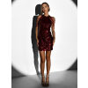Bordó třpytivé krátké elegantní šaty ENTULA