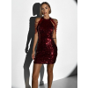 Bordó třpytivé krátké elegantní šaty ENTULA