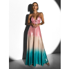 Barevné metalické večerní dlouhé šaty OLUSKA