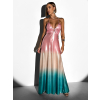 Barevné metalické večerní dlouhé šaty OLUSKA