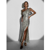 Zlaté třpytivé dlouhé flitrované šaty MODEFLAH