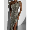 Zlaté třpytivé dlouhé flitrované šaty MODEFLAH