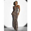 Leopardí dlouhé šaty FIDELIE na ramínka